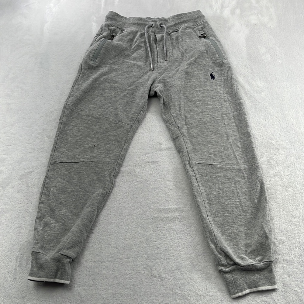 Polo Ralph Lauren 8 Gray Cotton Blend Jogger Sweatpants, Pockets, Drawstring